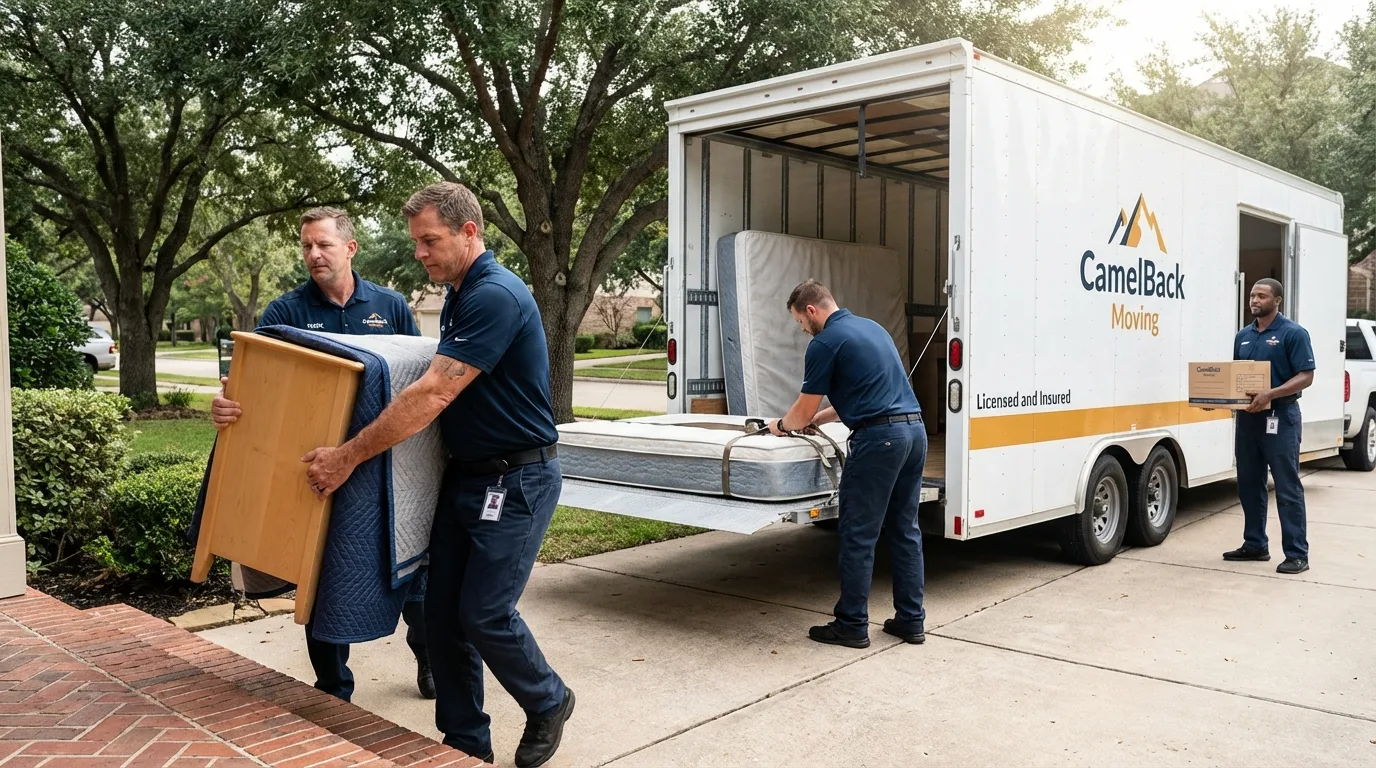 Crew loading residential truck for cross-state move from Carbondale, PA